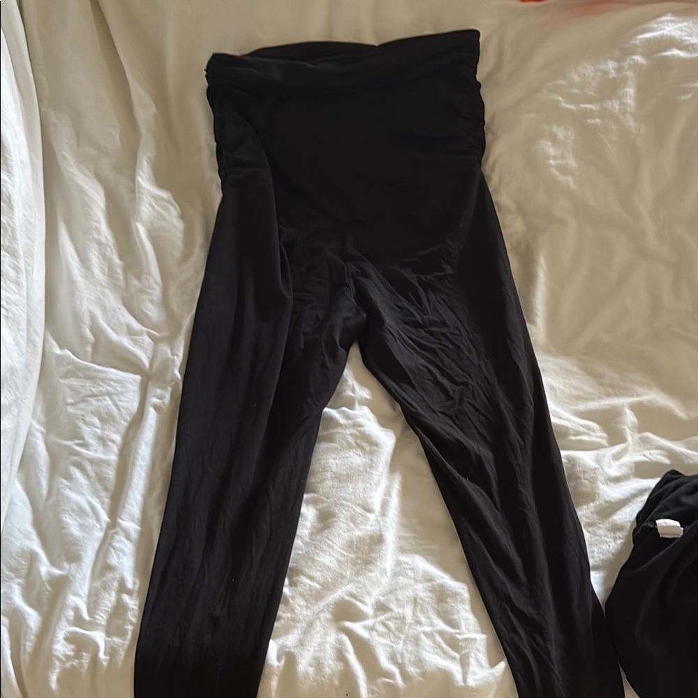 High waisted buttery soft Black maternity Leggings 2 pack